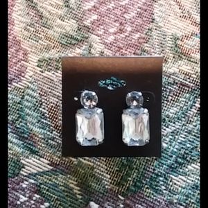 NWT Faceted Silver Tone Earrings